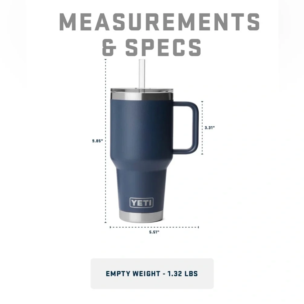NWT Yeti 35oz Rambler w Straw